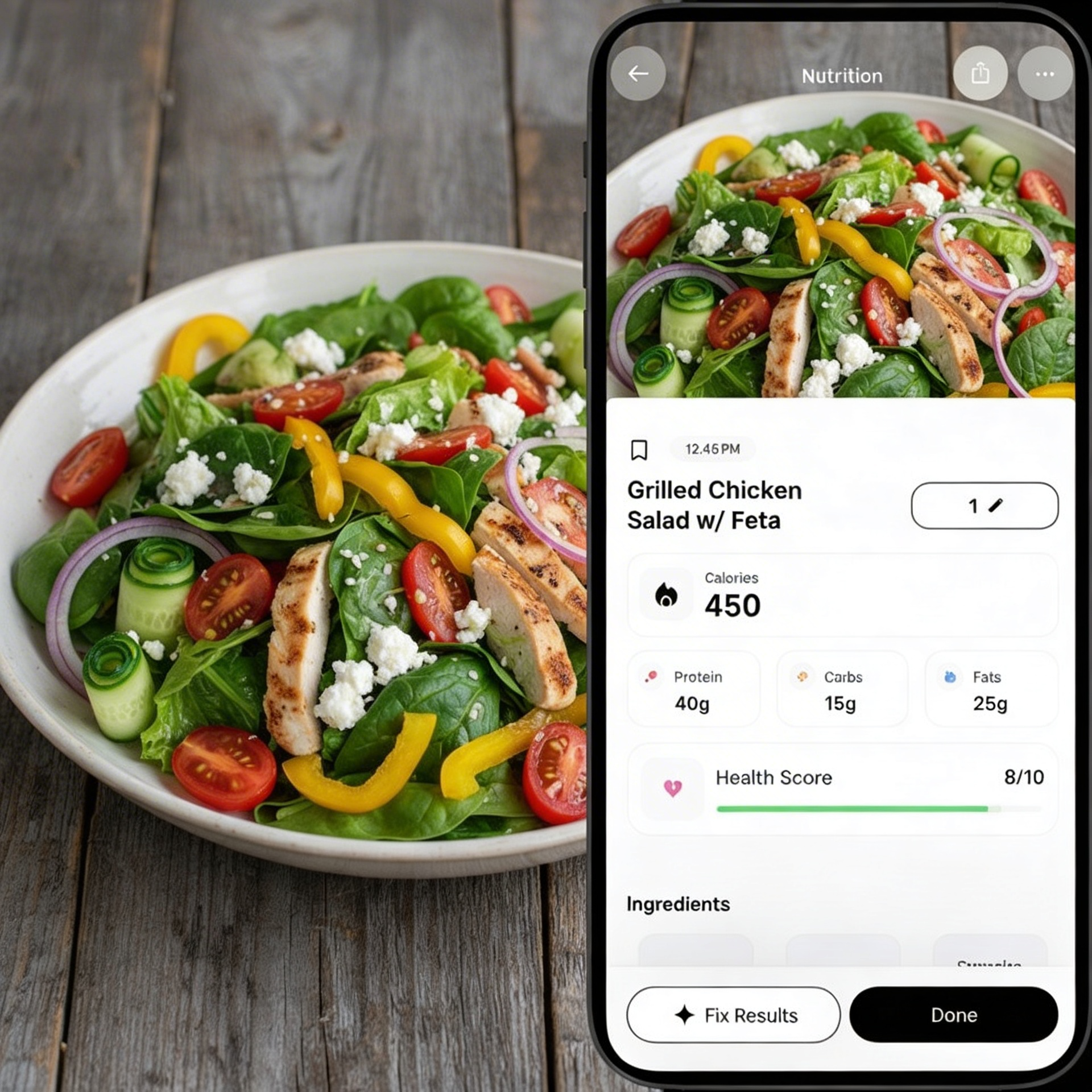 Calorie tracking app, the product photo Cal AI sent